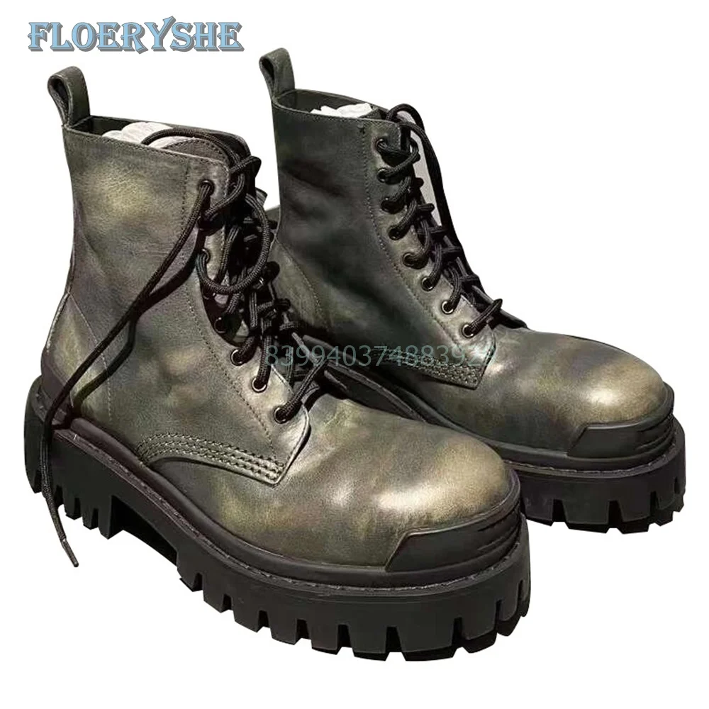 Ботинки с пилообразной подошвой в стиле панк разноцветные женские ботильоны на