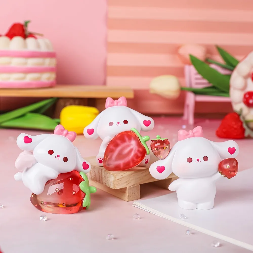 Ремесла из смолы фигурка клубничного кролика модель игрушки статуя мини-кролик