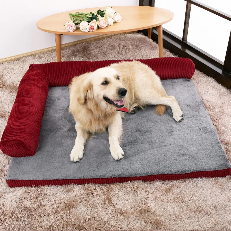 

High Density Sponge Dog Supplies Removable Big Dog Bed Neck Support Design Bed For Dog 4 Sizes Available Underpad For Dogs