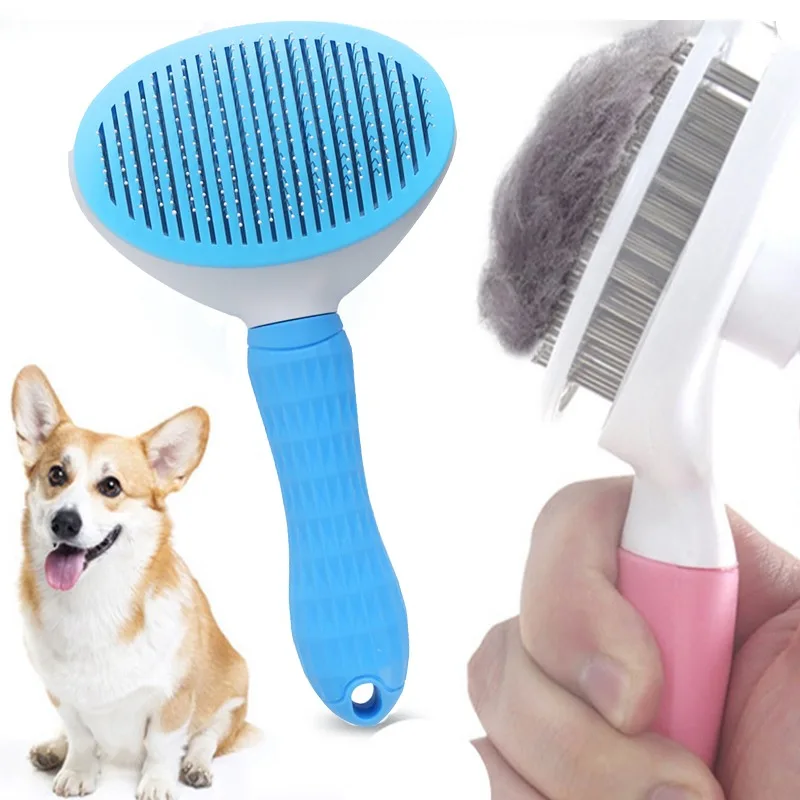 

Pet Cat Hair Removal Comb Cat Remover Brush Self Cleaning Pet Grooming Tools For Dogs Cats Hair Scraper Comb Cat Accessories