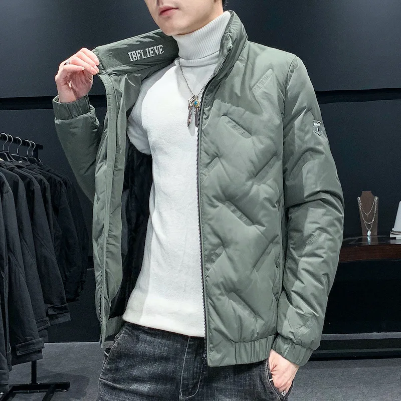 Winter Men Down Jacket Short Lightweight Warm Overalls Loose Casual Coat