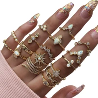 17pcsset boho luxury rings finger ring set joint knuckle rings high quality irregularity rings women jewelry christmas gifts