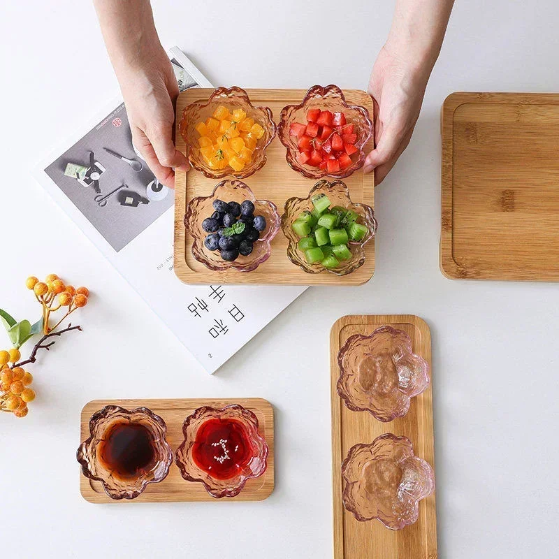 Новая тарелка для приправ с цветком вишни маленькая стеклянная скандинавская