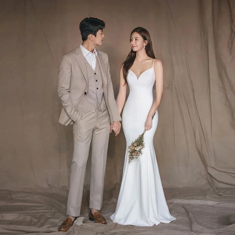 Женское атласное свадебное платье It's yiiya белое длинное с V-образным вырезом без