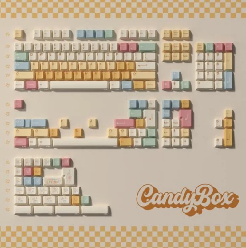 Тематические колпачки для клавиш MiFuny Candy Box 180-клавишные из ПБТ с вишневым