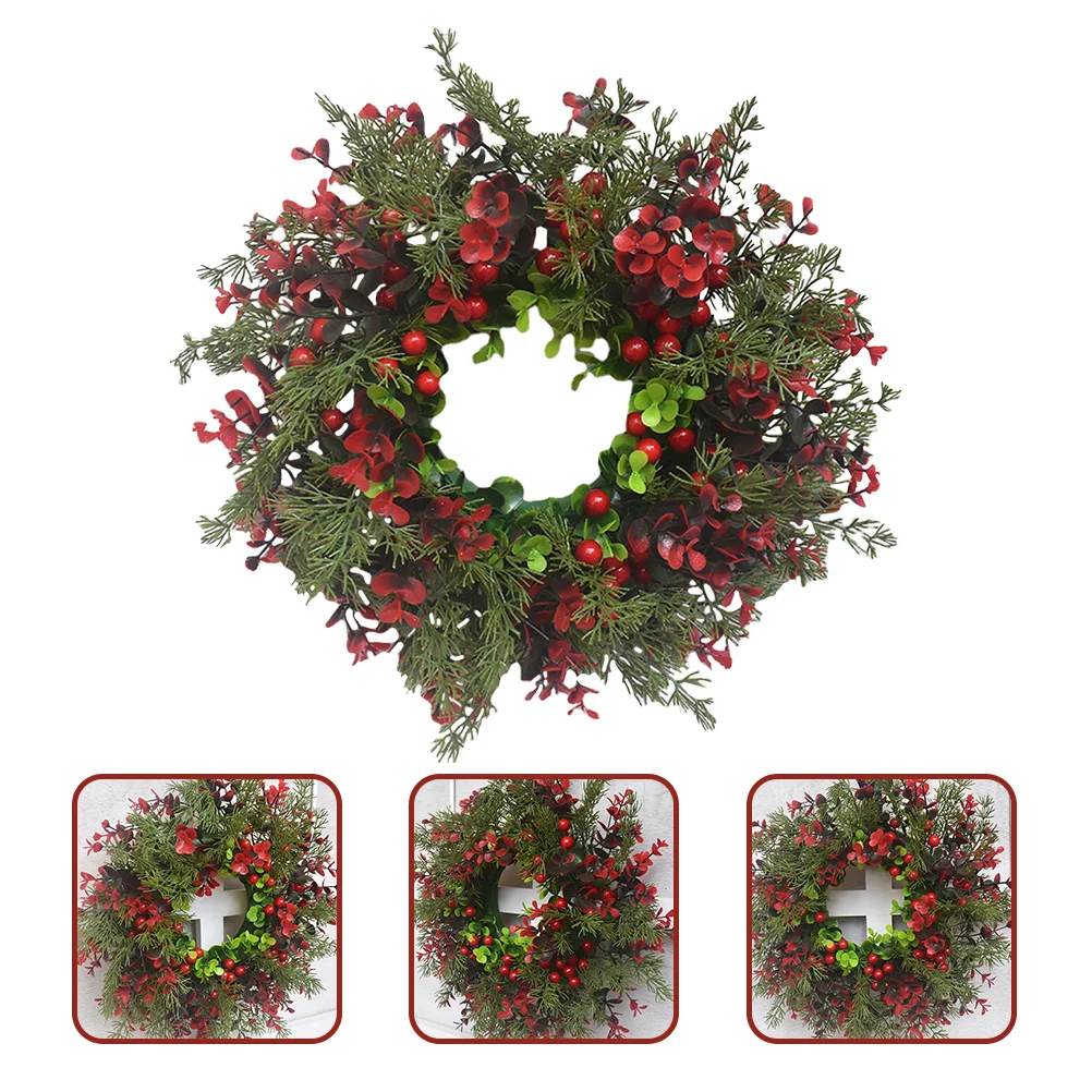 

Wreath Christmas Berry Artificial Door Flower Frontred Fireplace Autums Greenery Holiday Tree Garland Wall Hanging Decoration