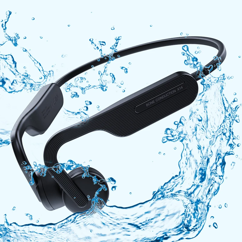 

X14 Bone Conduction Headphones Bluetooth Wireless IPX6 Waterproof Ear Hook Headsets Light Sports Earphones for Cell Phone