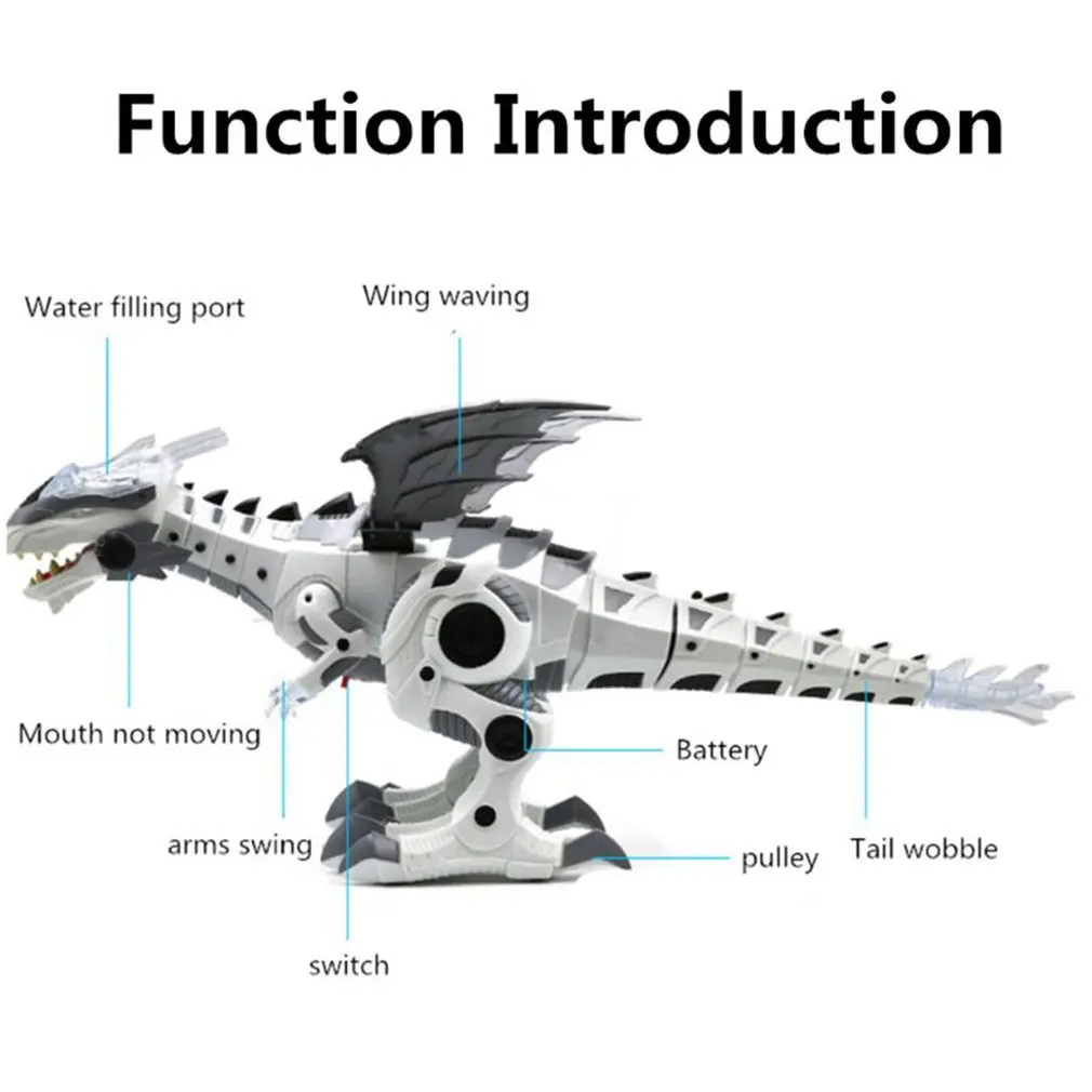 

Voice And Light Fire-Breathing Mechanical Dragons Dinosaur Model Toys Electric Spray Dinosaur Toy Kids Toys