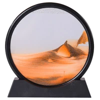sandscape in motion display 3d hourglass deep sea moving sand art picture round glass flowing sand frame 712inch for home decor