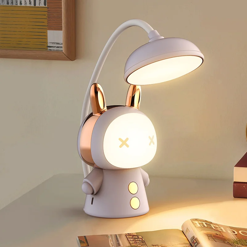 

Светодиодная настольная лампа с мультяшным рисунком, складной светильник для обучения детей, маленький ночник с USB-зарядкой и защитой глаз, портативная прикроватная лампа для дома