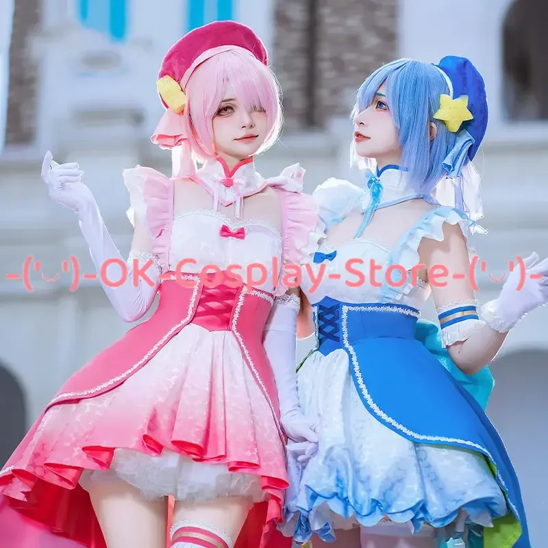 Женские костюмы для косплея Ram Rem Re:zero Kara Hajimeru Isekai Seikatsu женское милое платье с