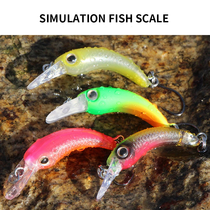 LETOYO 40mm Dying Fishing Lure Trout Mini Crankbait Micro Minnow Crank Floating Artificial Hard Baits Freshwater Fishing Tackle