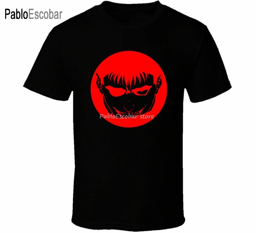

bigger size teeshirt Berserk Anime Art Guts Gatsu Logo Shirt Black White Tshirt Men'S Free Shipping Gym Tee Shirt