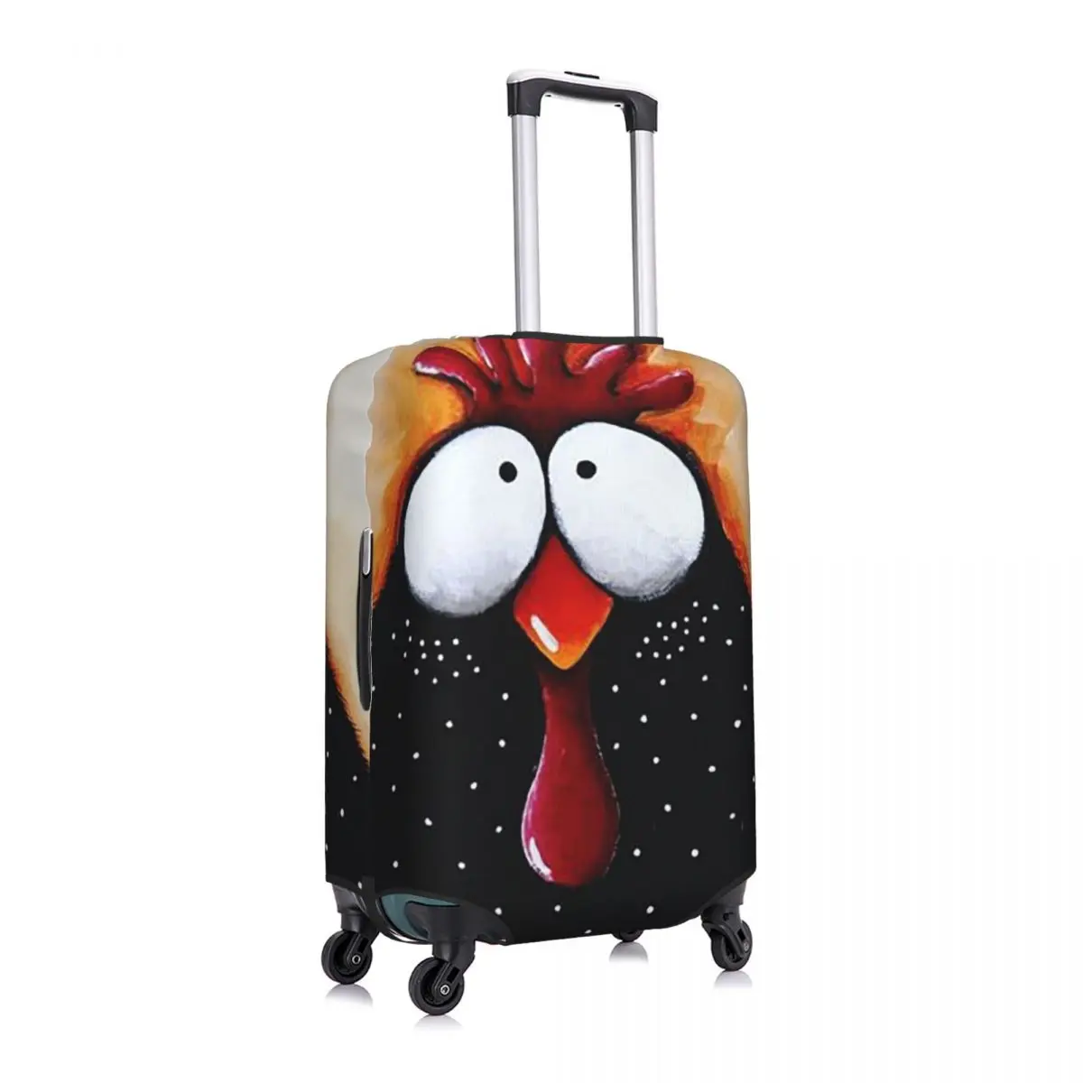 

Funny Chicken Face Luggage Cover Spandex Suitcase Protector Fits 19-21 Inch