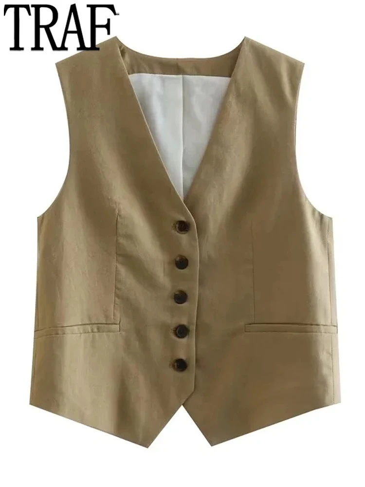 

Жилет женский хаки без рукавов, на осень