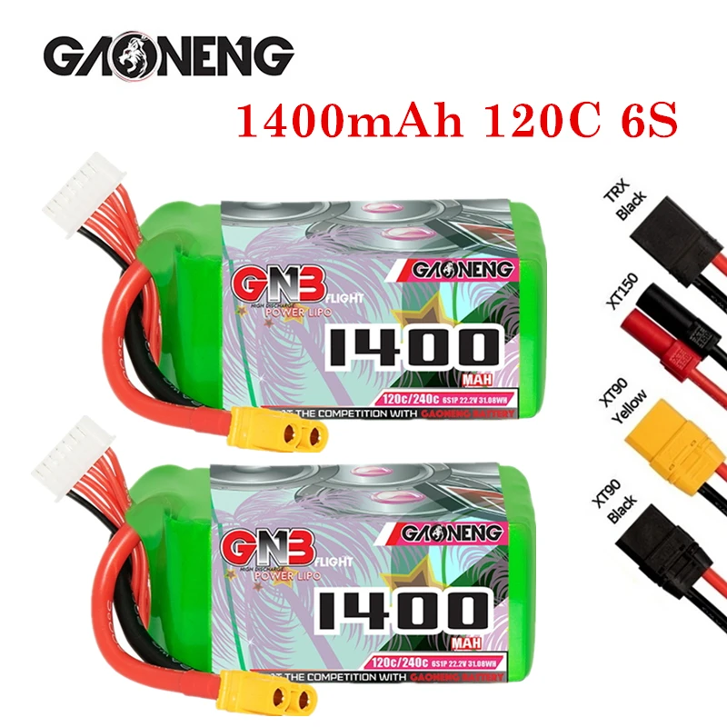 

Литий-полимерный аккумулятор GNB 6S 22,2 в 1400 мАч 120C/240C для радиоуправляемого квадрокоптера FPV перезаряжаемый самолет дрона с разъемом XT60/T аккумулятор 22,2 в