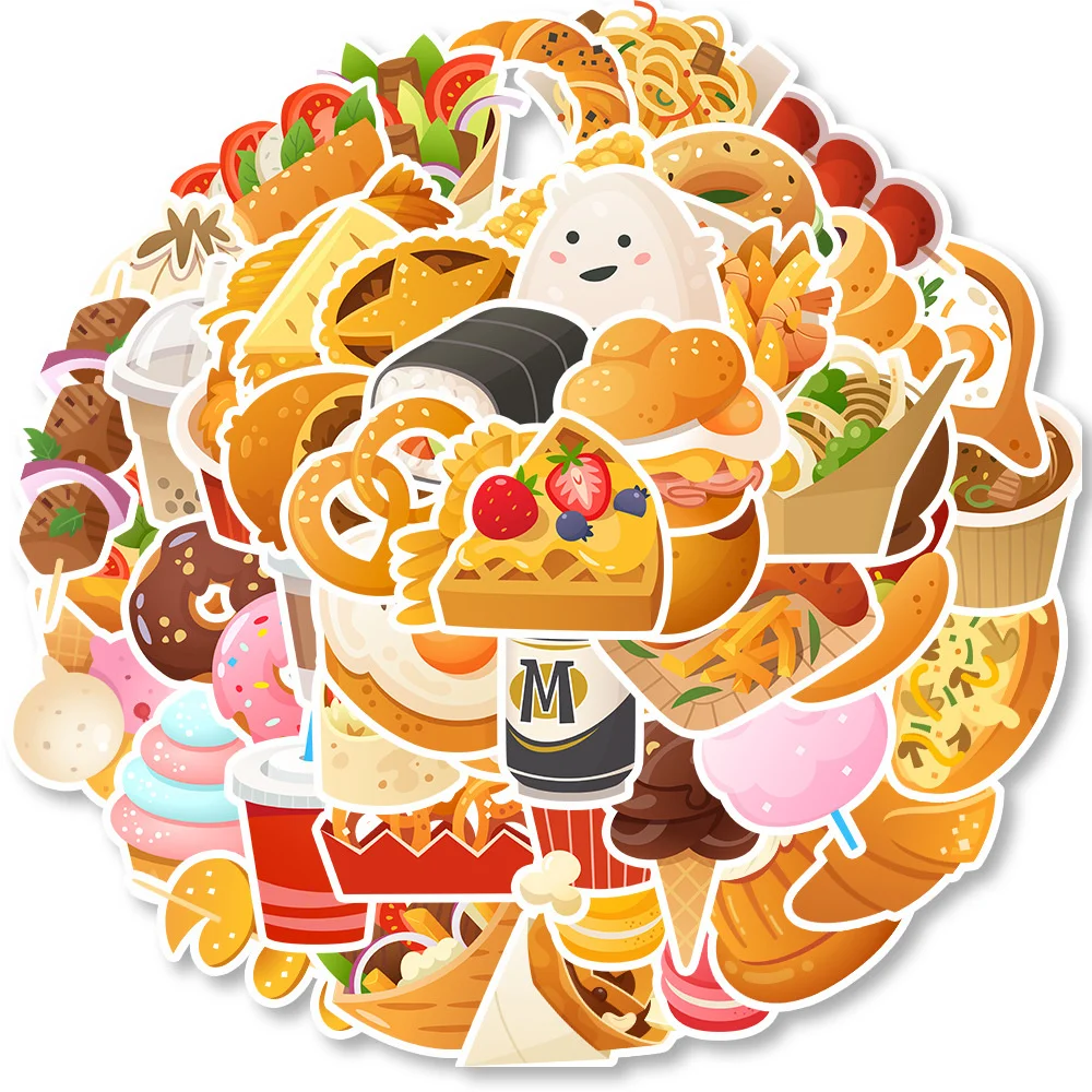 

10/30/50PCS Cartoon New Food Personality Graffiti Creative Sticker Laptop Motorcycle Phone Guitar CarWaterproof StickerWholesale