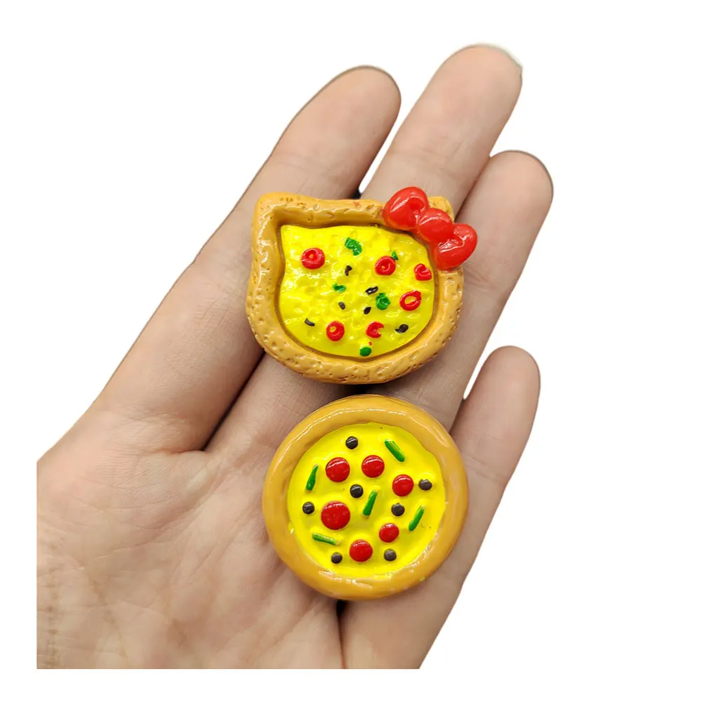 

Resin Simulation Food Bread Cake Pizza Pudding Kawaii Cartoon Flatback Cabochon DIY Dollhouse Miniature Decoration Crafts