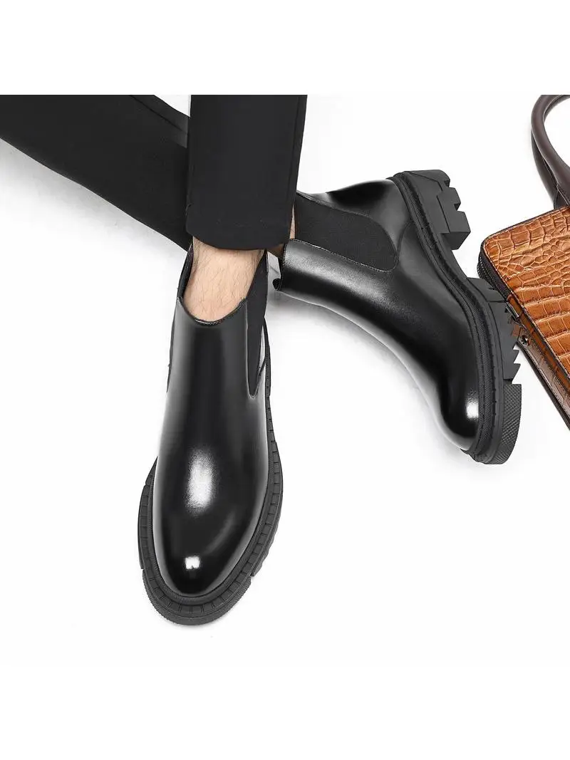 Зимние хлопковые сапоги Internet Celebri мужские кожаные туфли со средним верхом