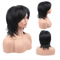 amir amir synthetic shoulder length wig straight black wigs with bangs for women heat resistant hair wigs cosplay