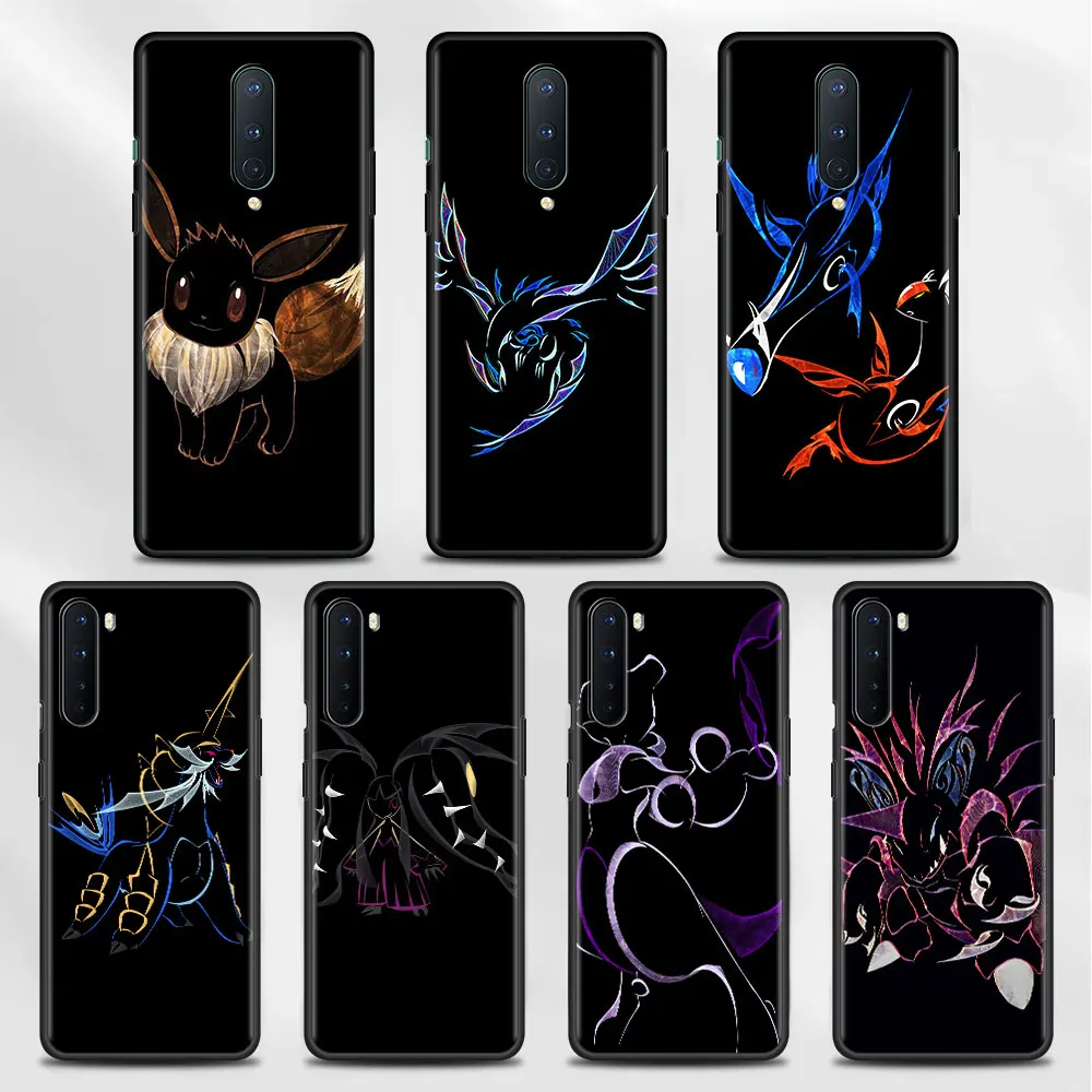 

Pokemon Eevee Elves Phone Case For OnePlus Nord 2 5G 10T 8T 10 9 8 7 Pro 9r Black Funda for Oppo A53 A16 A15 Coque Cover