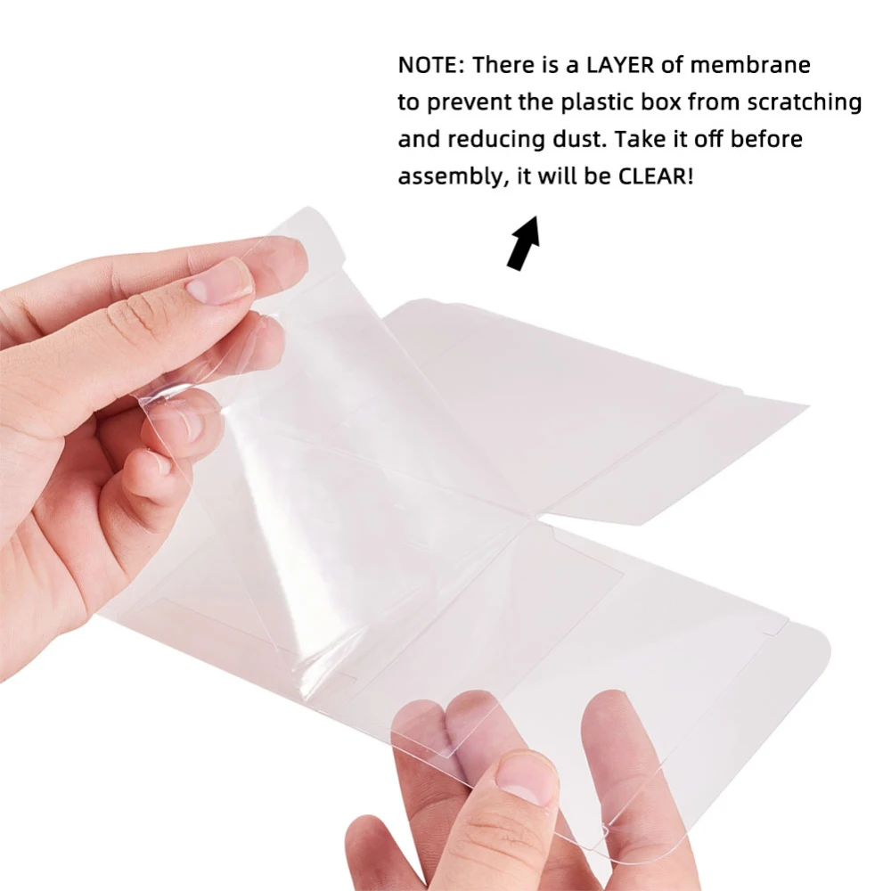 30pcs/lot Transparent Plastic PVC Box Gift Packaging 7x7x7cm Square Waterproof Folding Boxes For Wedding Party Supplies Storage