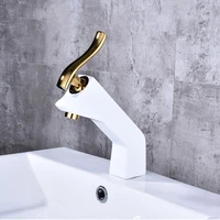 new design painting basin faucets deck mounted tap gold handle mixer tap hot cold water mixer bathroom basin tap