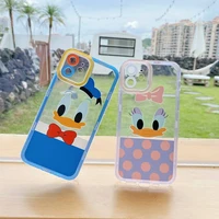 disney daisy and donald duck love phone case for iphone x xr xs 7 8 plus 11 12 13 pro max 13mini cover