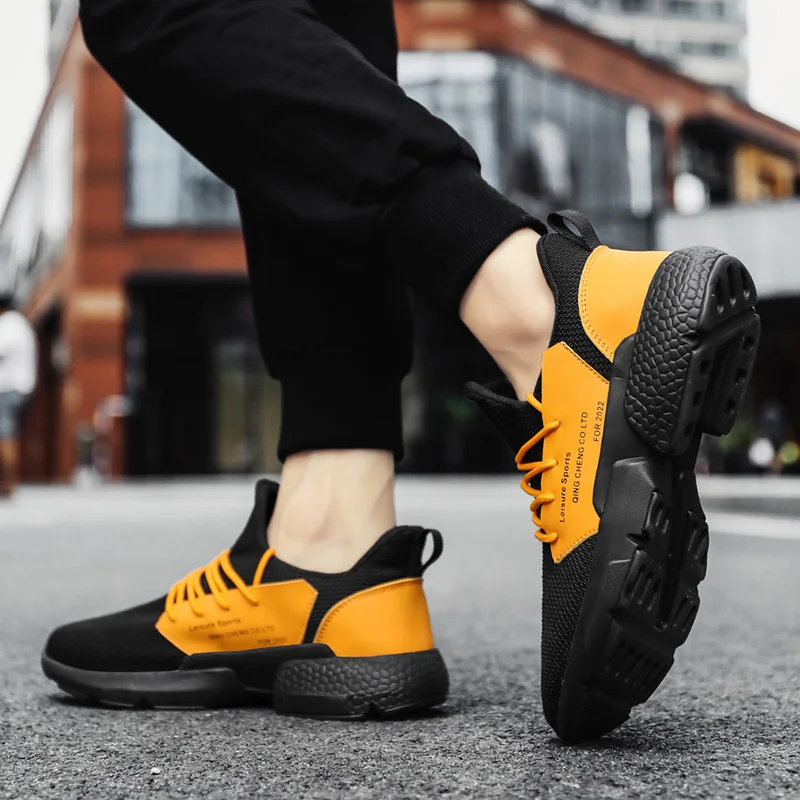 Summer Breathable Men Running Shoes Outdoor Walking Lace-up Male Sneakers Fashion Wear-resisting Sport Footwear 2022 Hot Sale