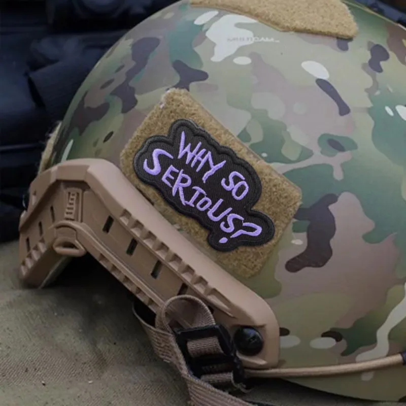 БЫ ТА СЕРИОЗ? Нашивка с вышивкой фиолетовые мультяшные английские нашивки на