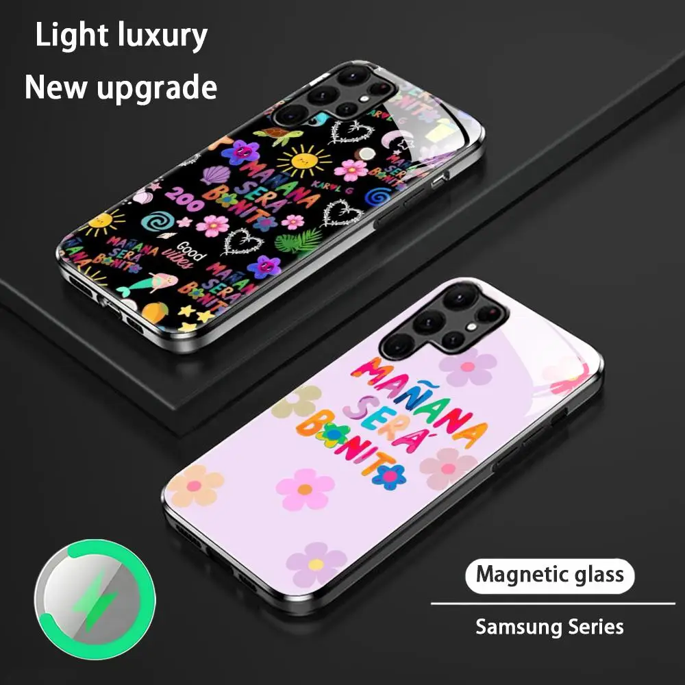 K-Karol G Manana Sera Bonito Чехол для телефона Samsung S24 S23 S22 S21 S20 Plus Ultra Note20 Стеклянный магнитный