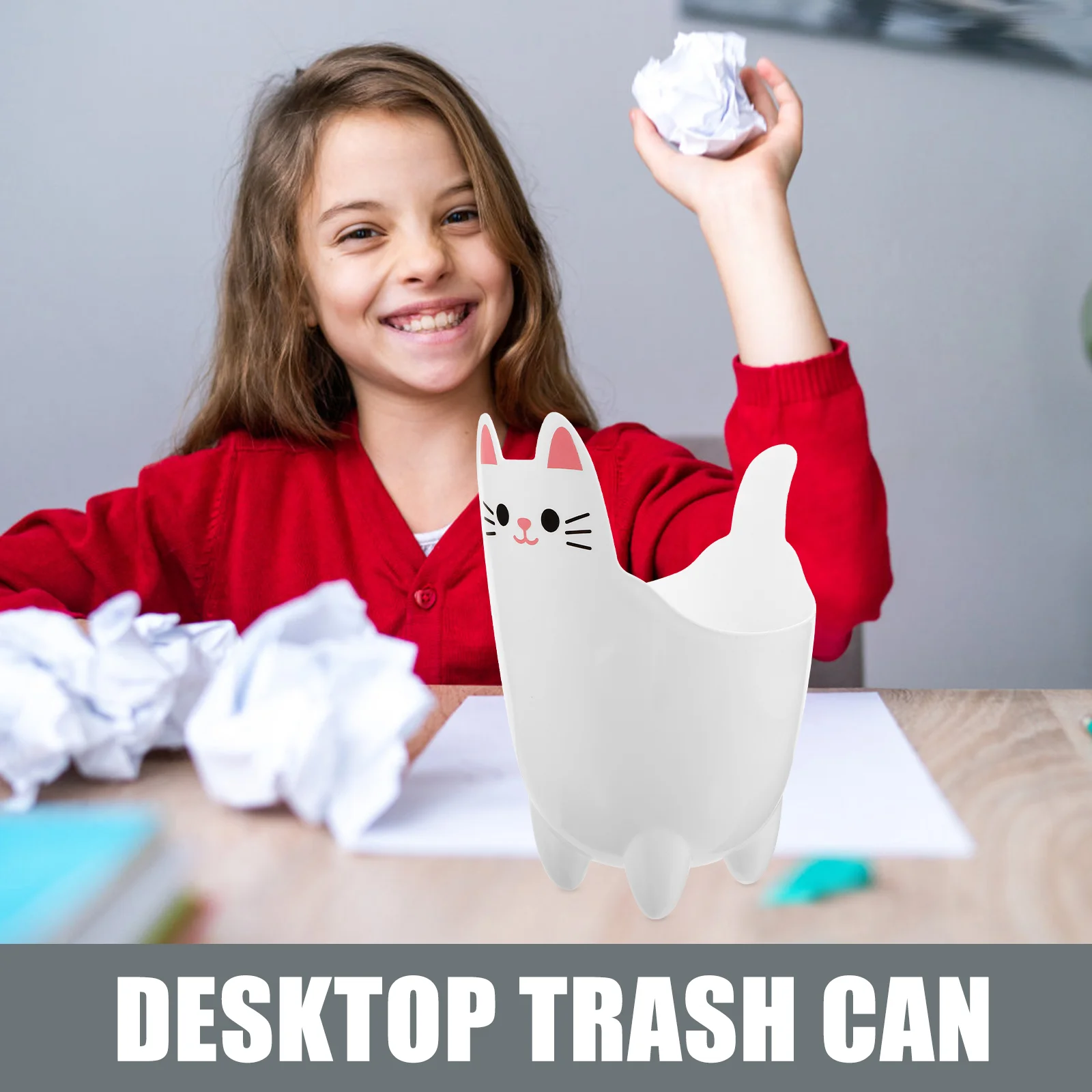 Маленькое мусорное ведро в форме кошки мини-стол рабочий стол для мусора офисный