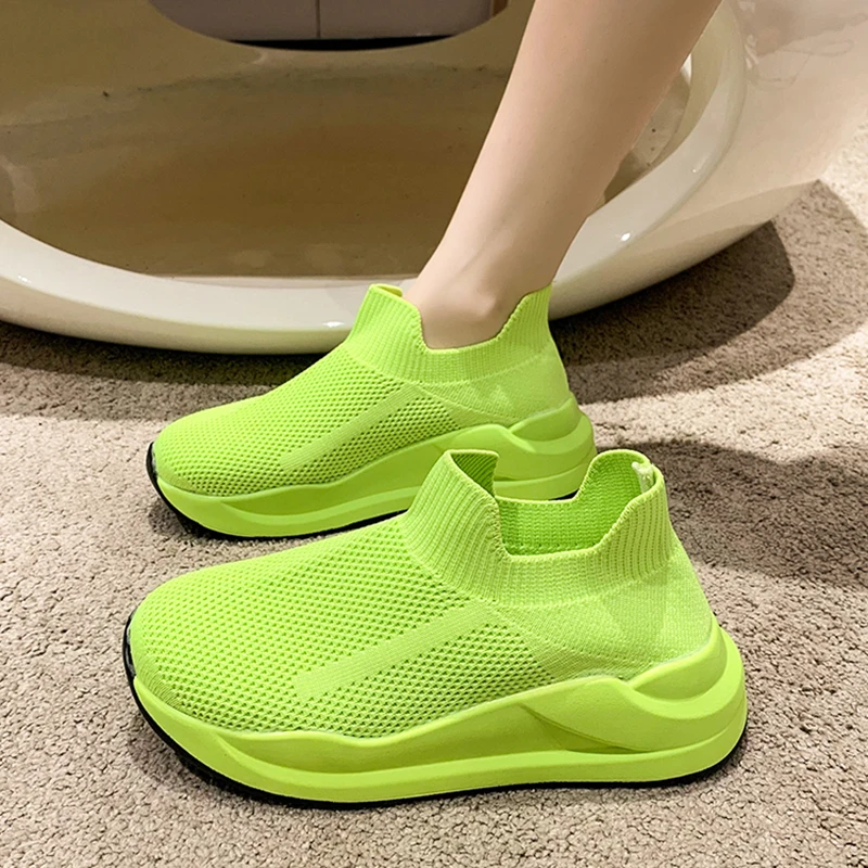 

Кроссовки женские из сетчатого материала, вулканизированная подошва, повседневная спортивная обувь, белые, большие размеры