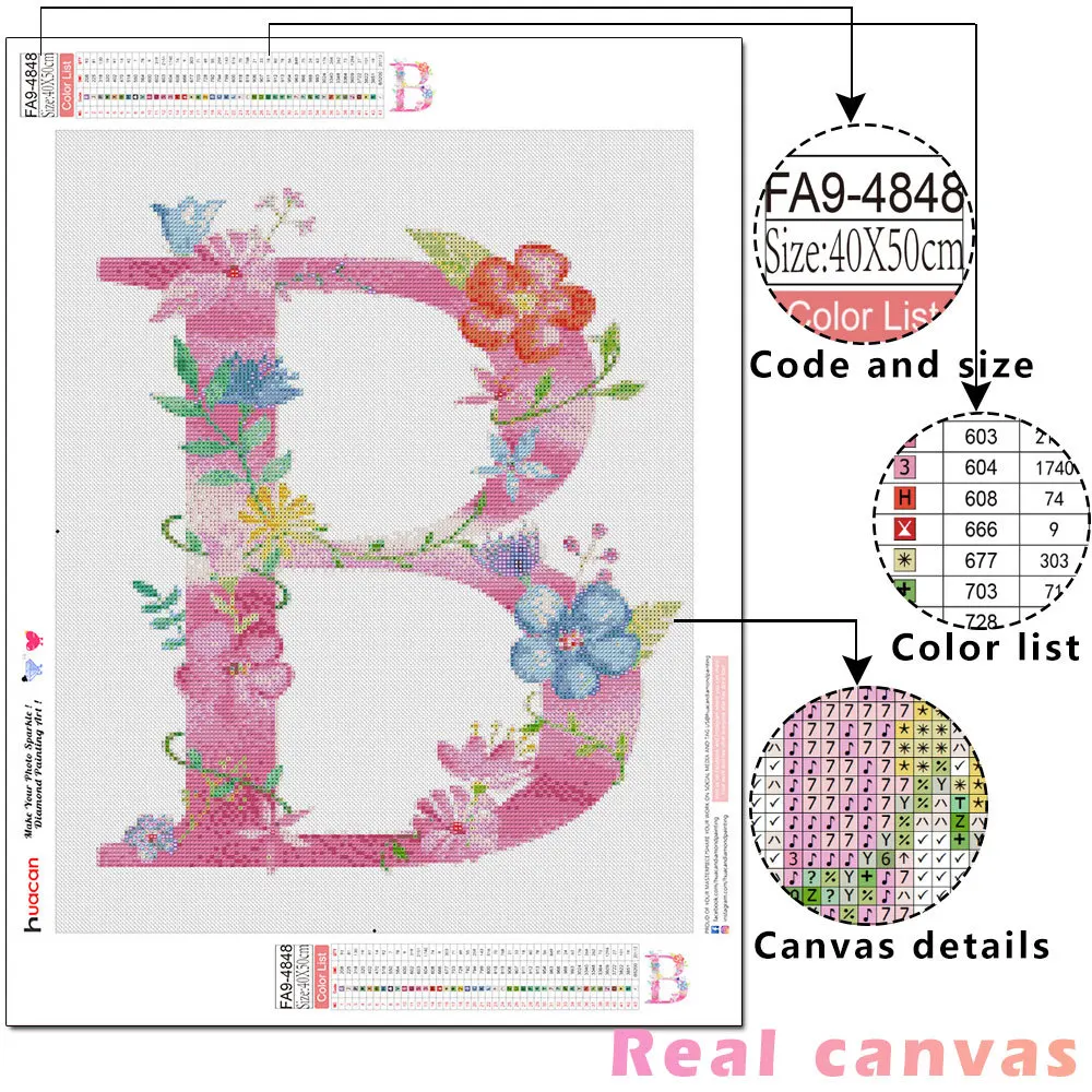ХУАКАН 5Д Алмазная живопись Текст Слово Мозаика DIY Вышивка Цветы Стразы Картины Декор для дома.