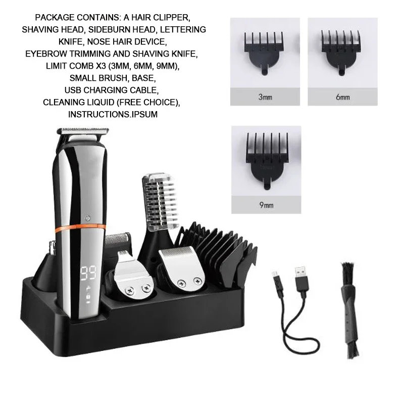 Машинка для стрижки волос аккумуляторная с зарядкой от USB