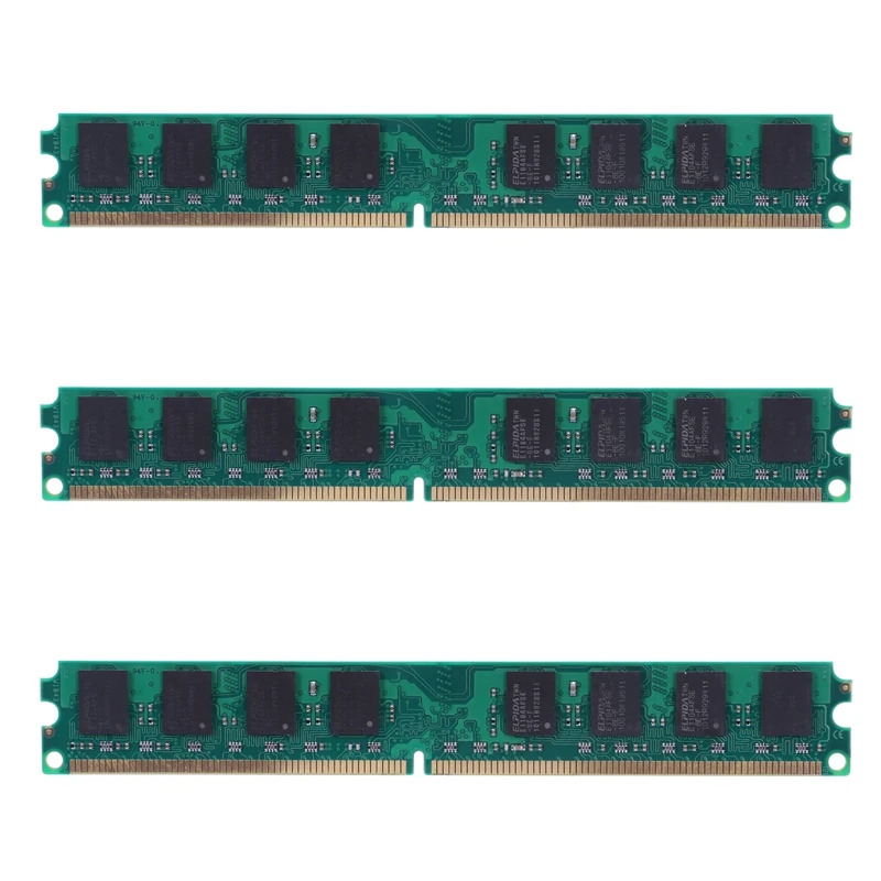 3X DDR2 800Mhz PC2 6400 2 GB 240 Pin For Desktop RAM Memory