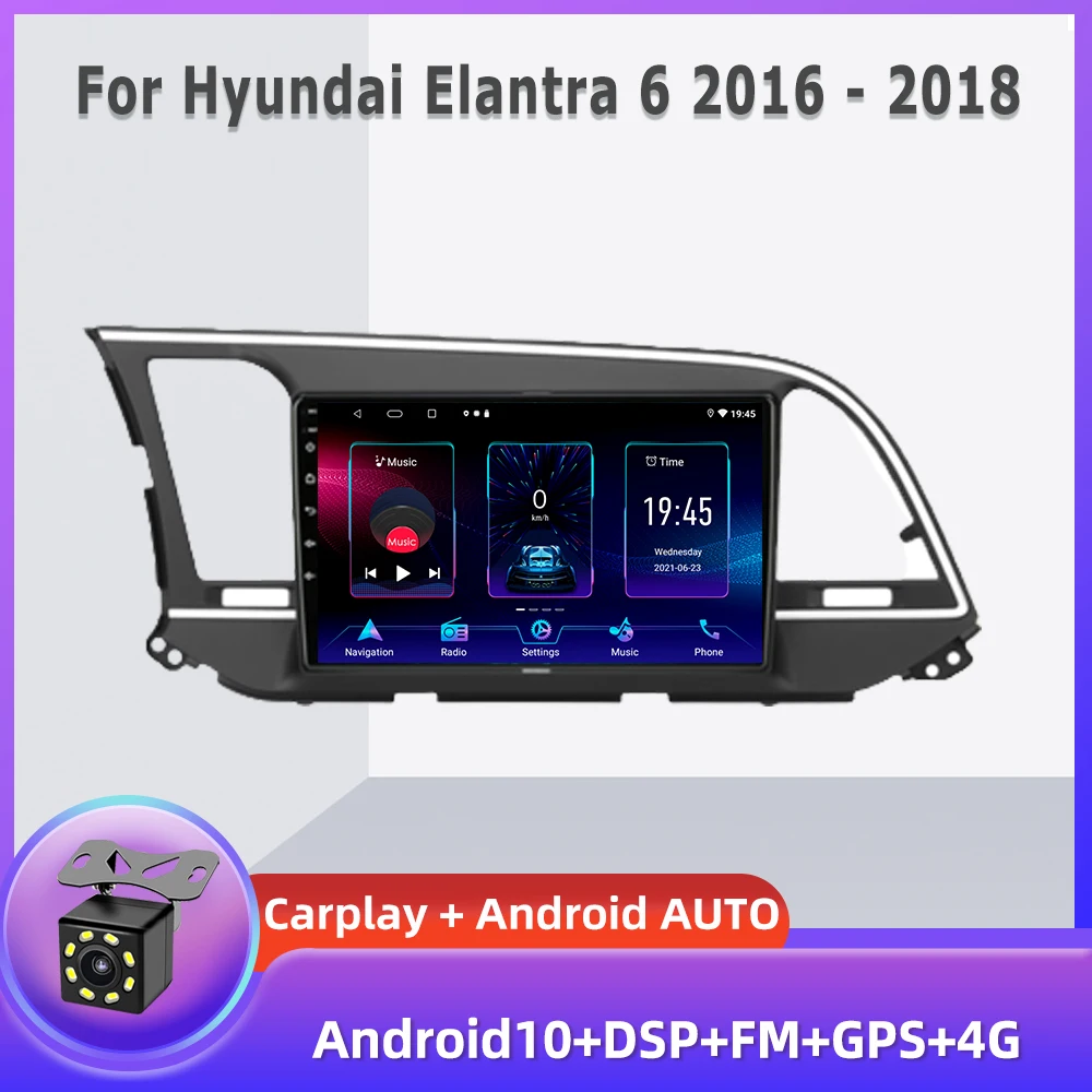 

Автомагнитола PEERCE для Hyundai Elantra 6 2016-2018, автомагнитола с голосовым ИИ мультимедийным видеоплеером, GPS-навигацией, Android, 2din, 2 din, dvd