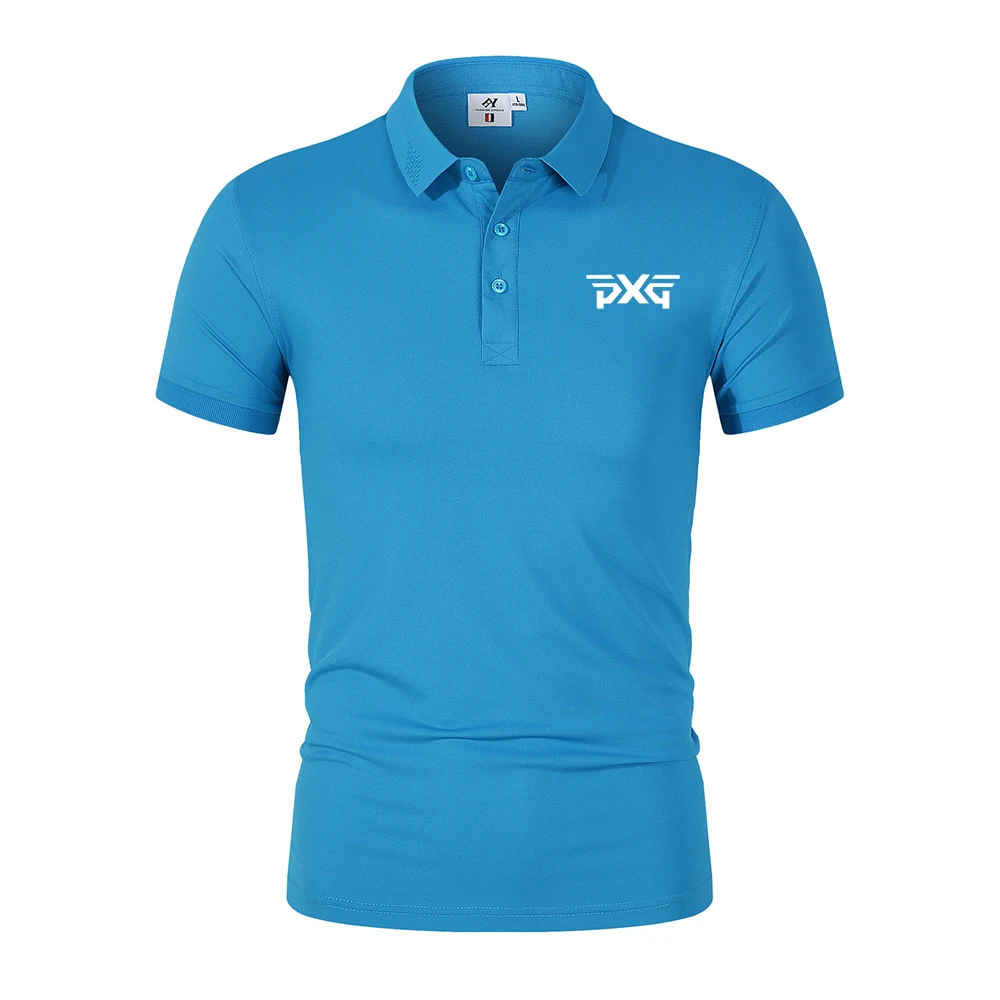 Golf Men's Spring/Summer Golf Men's Short Sleeve T-shirt Sports Slim Fit Top Breathable Quick Drying Polo Shirt Embroidered LOGO