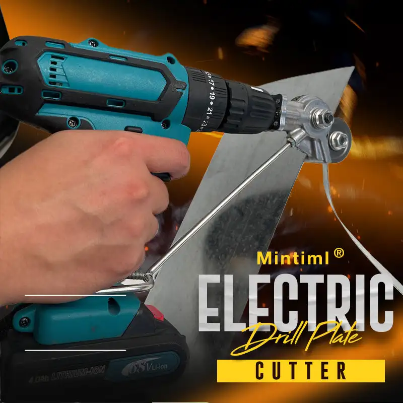 Mintiml® Electric Drill Metal Plate Cutter Fast Cutting Metal Iron Tin Plate Labor-Saving Electric Drill Cutter Retrofit Shears