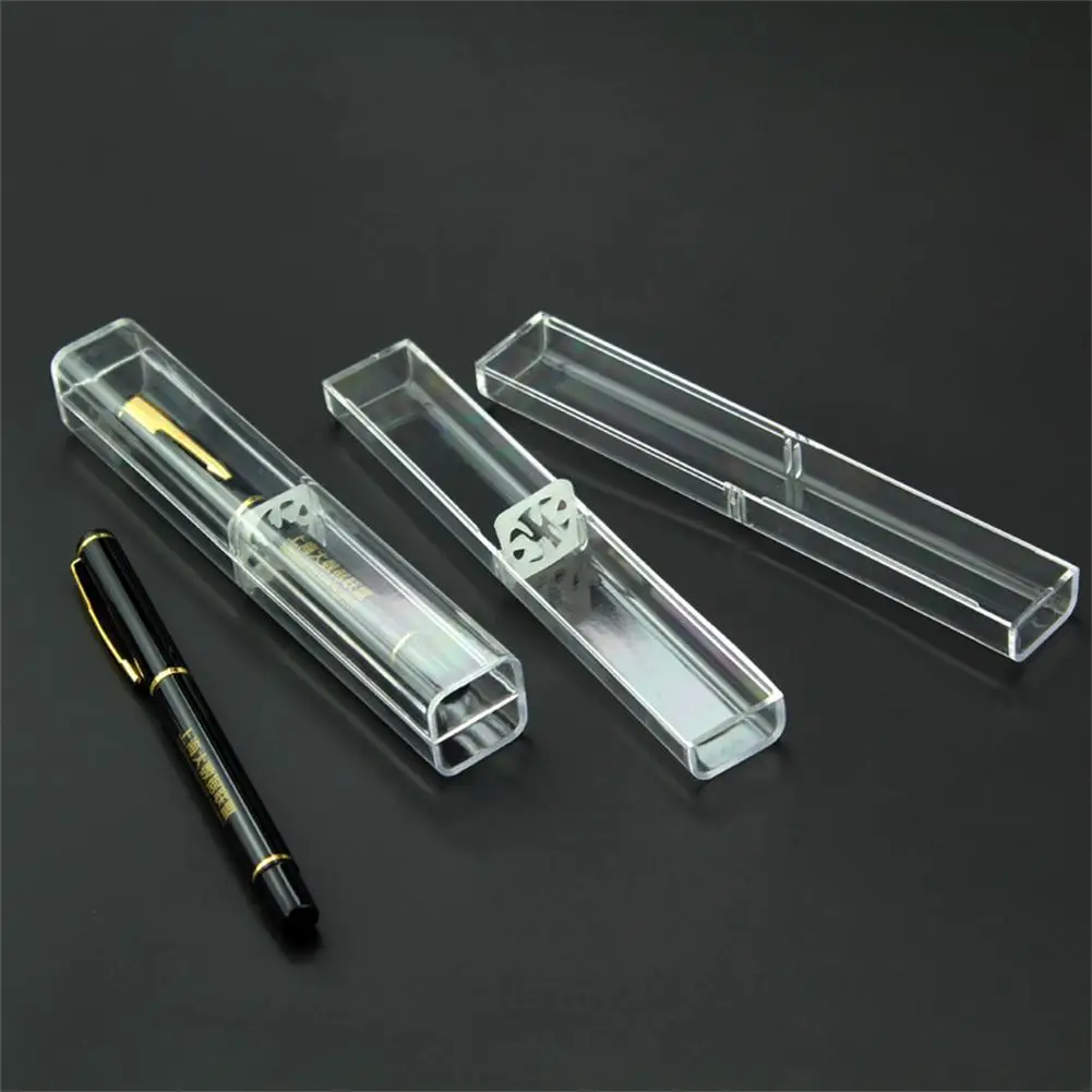 

1 шт., прозрачный пластиковый пенал для ручек и карандашей