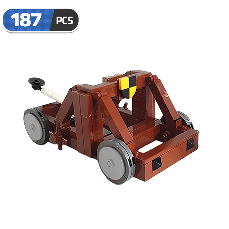 

MOC Medieval Catapult Car Vehicle Siege Weapon Building Block Medieval Architecture Brick Stone Cart Model DIY Kids Toy Gift