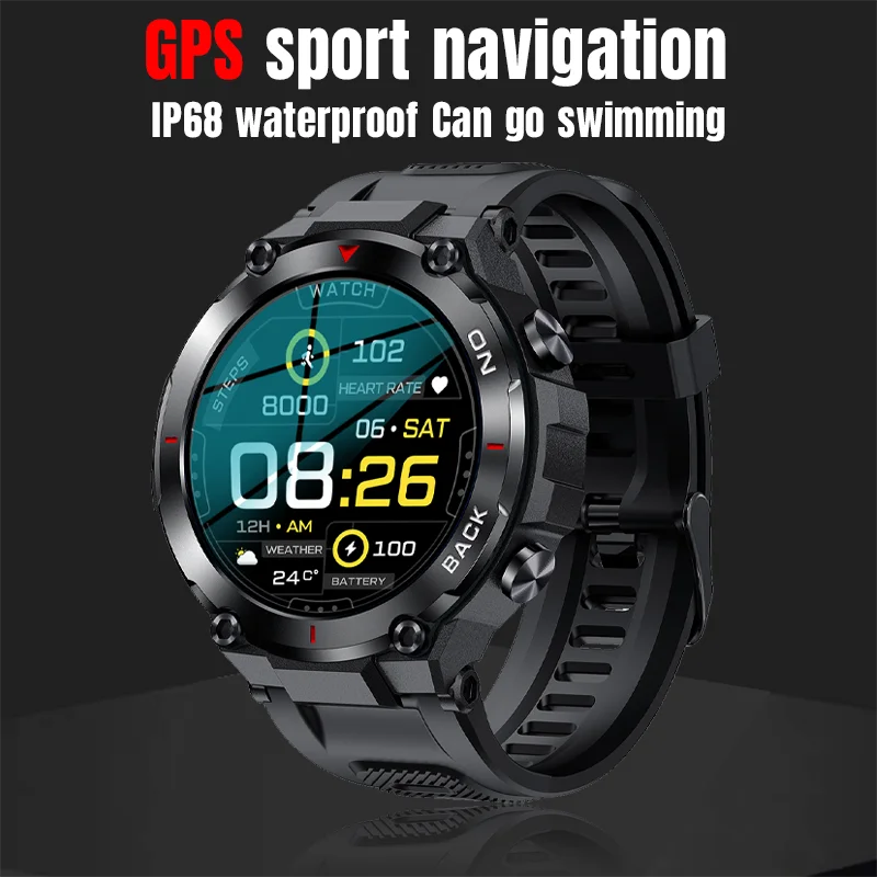 

GPS Smart Watch Men Outdoor Fitness Bracelet Super Long Standby Sport Watches Health Monitor Tracker IP68 Waterproof Smartwatch
