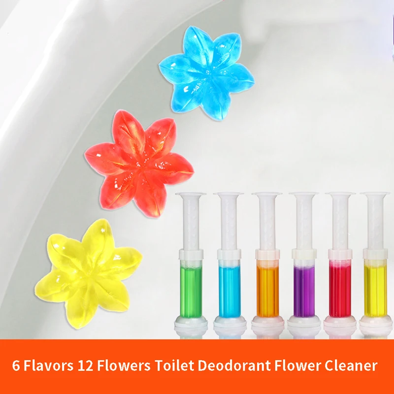 

6 Flavors 12 Flowers Toilet Deodorant Flower Cleaner Needle Cleaneraromatic Flowering Toilet Gel Cleanl Solid Air Fresheners