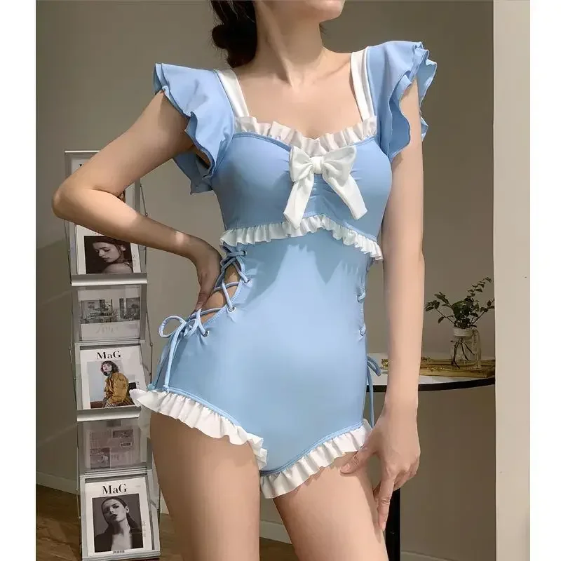 Kawaii купальник женский бикини цельный монокини сексуальный пуш-ап новый