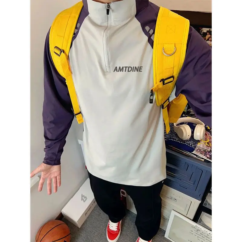 Fuor Seasons панк-стиль фитнес-футболки с рукавами реглан и длинными мужские