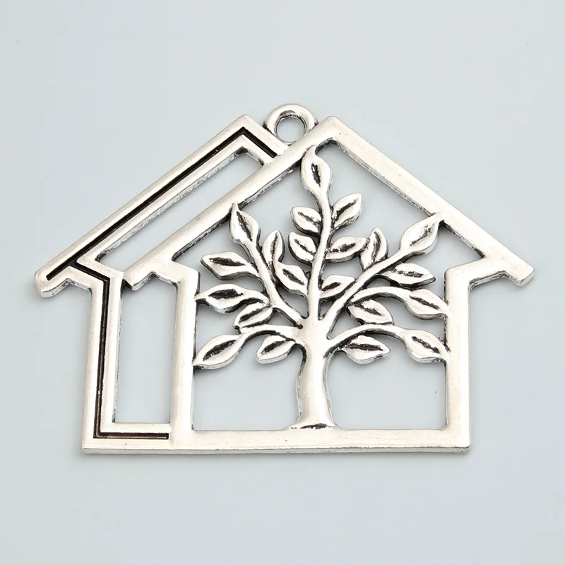 3 шт. подвески для украшений дерево серебристого цвета 63 5x47 мм