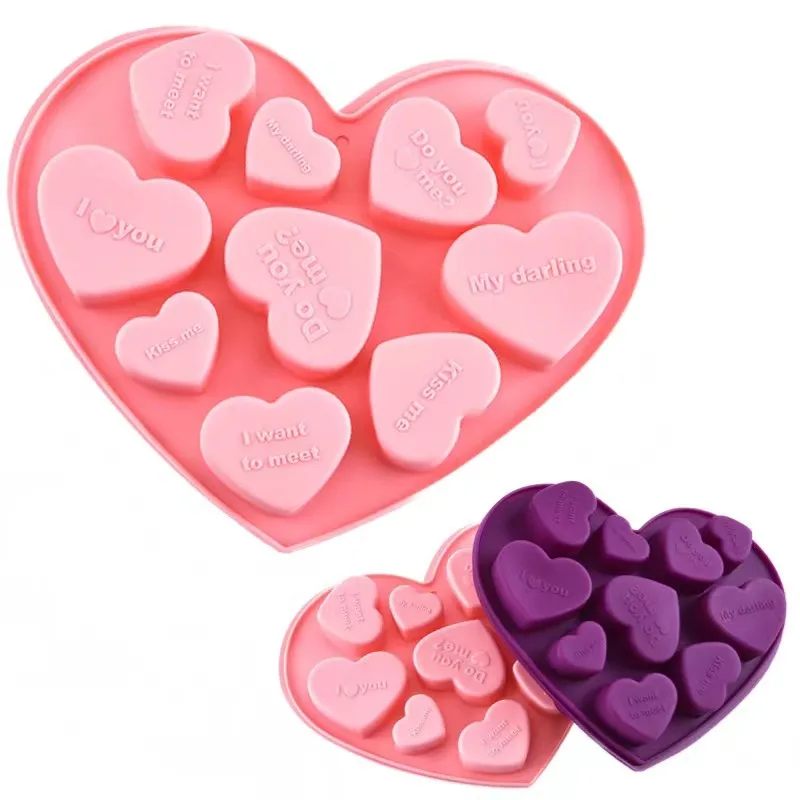 

Valentines Day Mold Heart Shape Candy Molds Silicone Chocolate Mold Jelly Ice Cube Trays,DIY Valentines Day Fondant Cake Candy