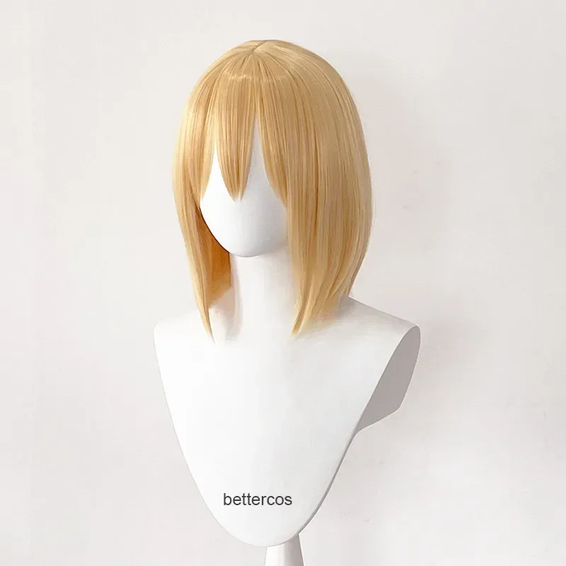 Короткий светлый парик Howl с ожерельем серьгами термостойкий для косплея из волос