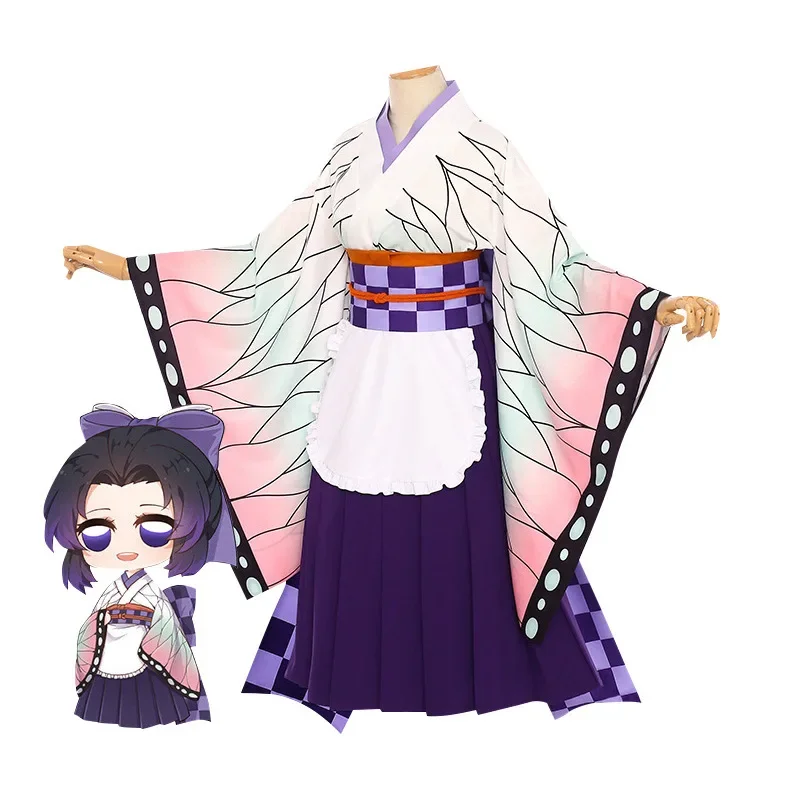 Аниме Косплей Костюм Kanroji Mitsuri Kibutsuji Кимоно Blade Kochou Shinobu Kamado Nezuko Униформа горничной