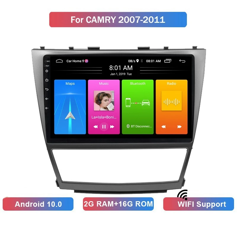 

10 Inch Android 10 HD Car MP5 Player Stereo Radio 2+16GB Wifi Bluetooth GPS Navigation For Toyota Camry 2006-2011